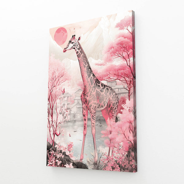 Giraffe Artwork Pink