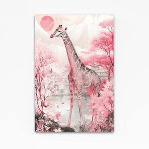 Giraffe Artwork Pink