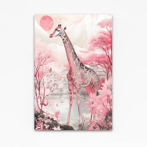Giraffe Artwork Pink