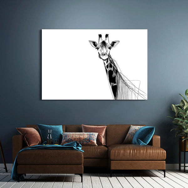 Giraffe Artwork White