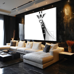 Giraffe Artwork White