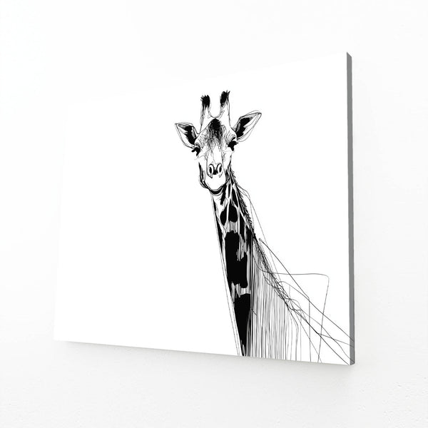 Giraffe Artwork White