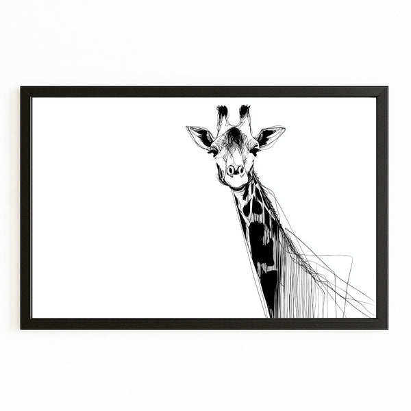 Giraffe Artwork White