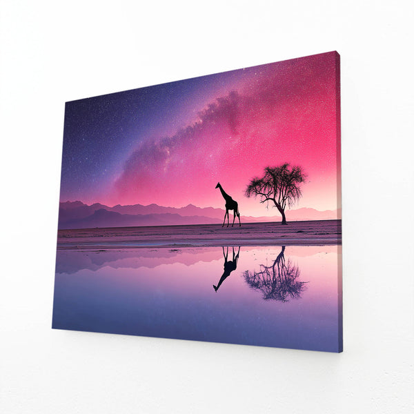 Giraffe Wall Art Purple