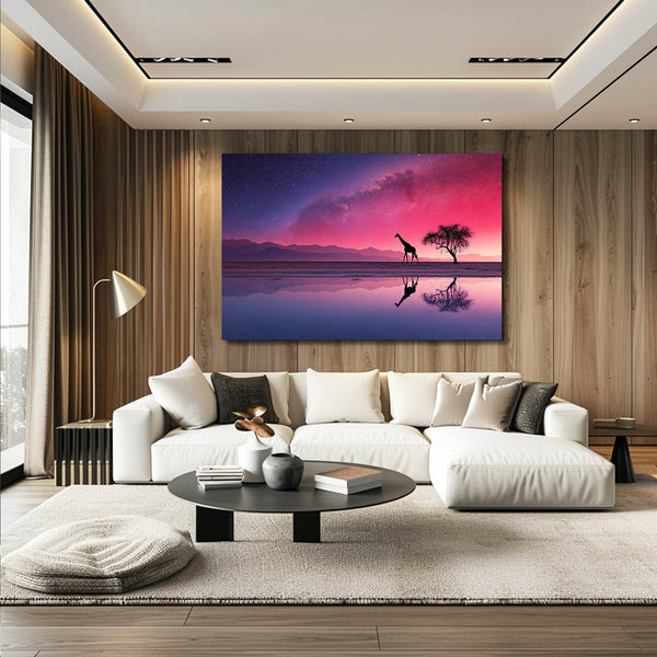 Giraffe Wall Art Purple
