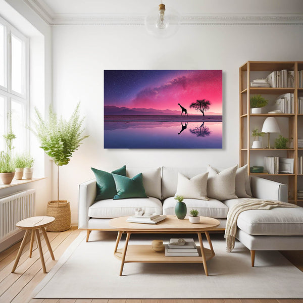 Giraffe Wall Art Purple