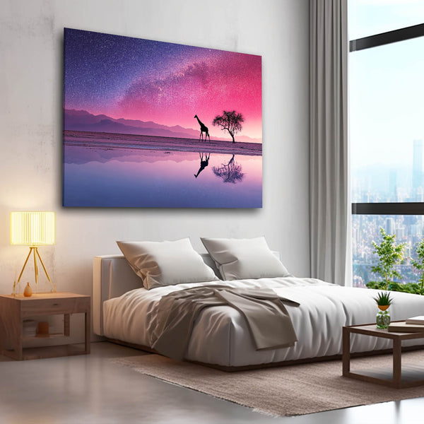 Giraffe Wall Art Purple