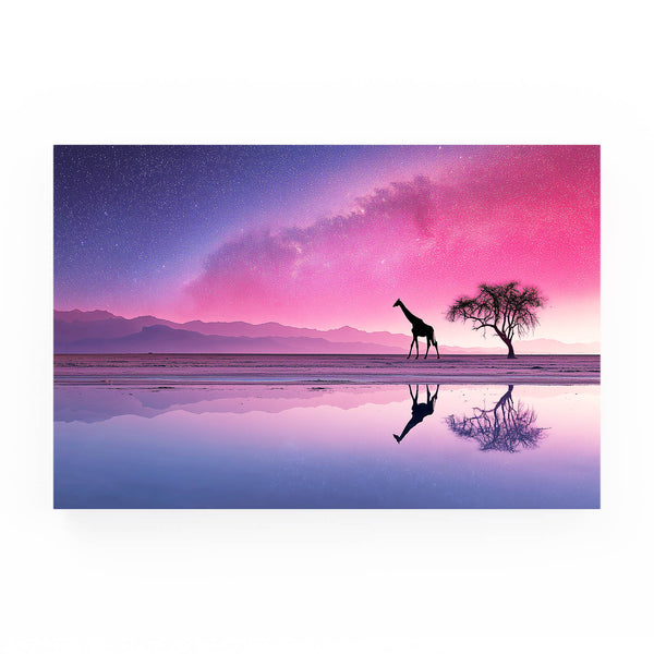 Giraffe Wall Art Purple