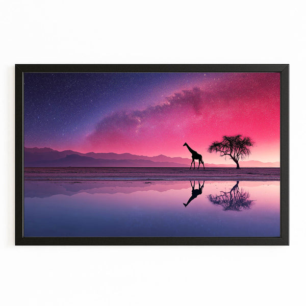 Giraffe Wall Art Purple