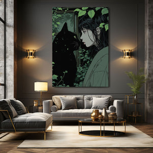 Girl and Cat Wall Art | MusaArtGallery™