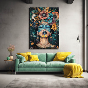 Girl and Flowers Boho Art | MusaArtGallery™