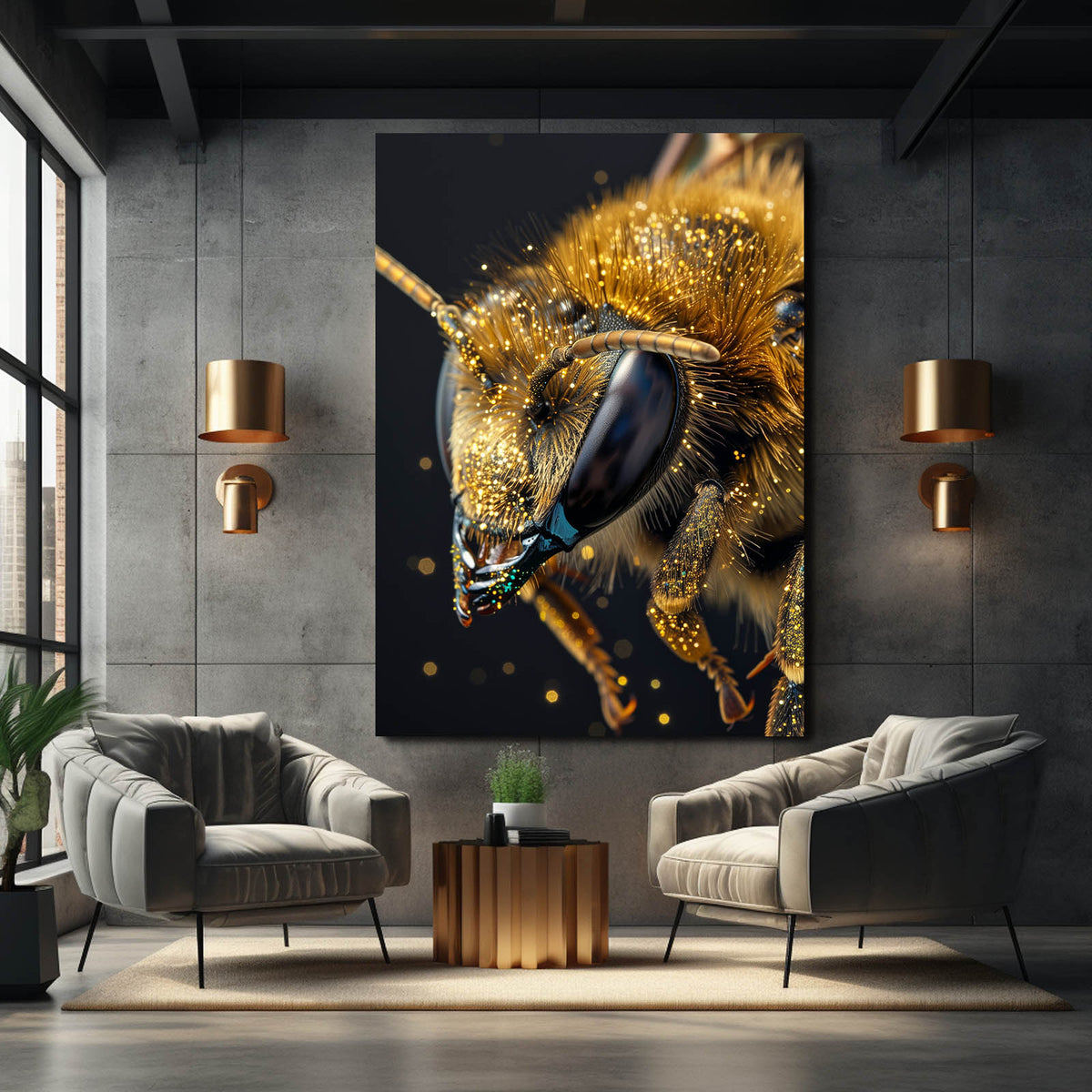 Giltering Bee Glittering Bee Art | MusaArtGallery™