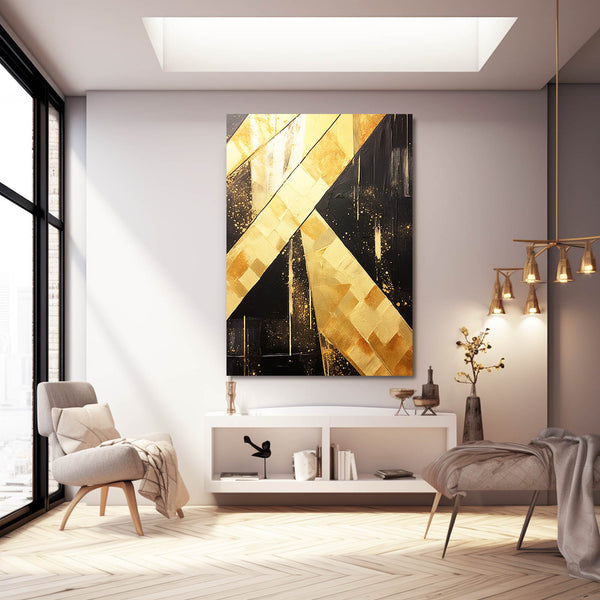 Gold and Black Abstract Wall Art | MusaArtGallery™