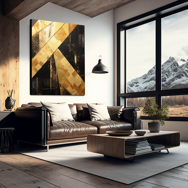 Gold and Black Abstract Wall Art | MusaArtGallery™