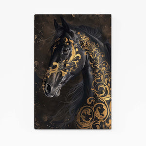Gold And Black Horse Art 