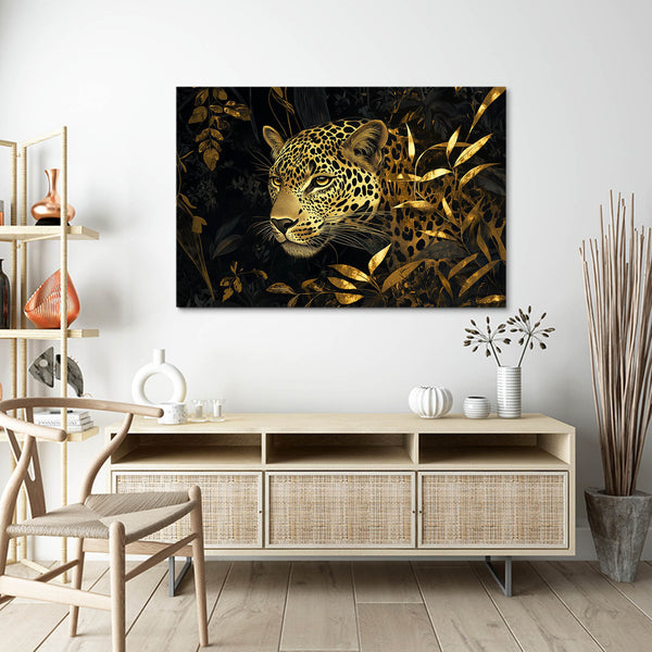 Gold And Black Leopard Wall Art