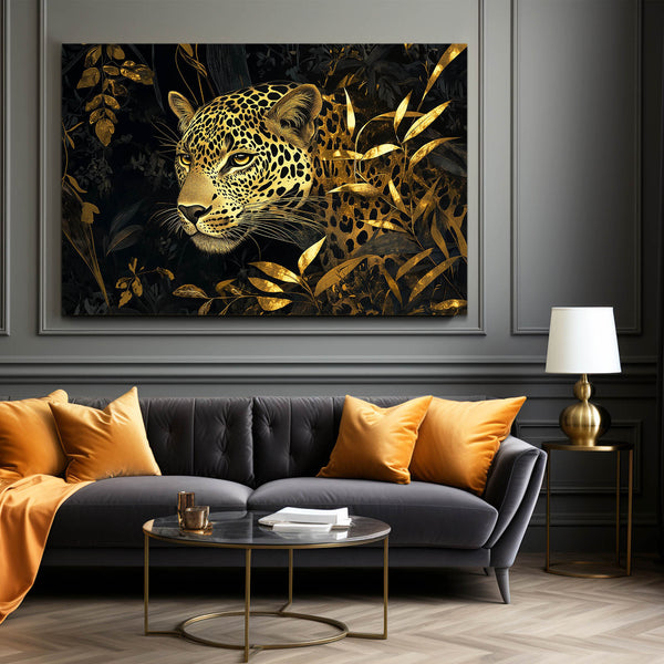 Gold And Black Leopard Wall Art