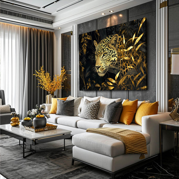 Gold And Black Leopard Wall Art
