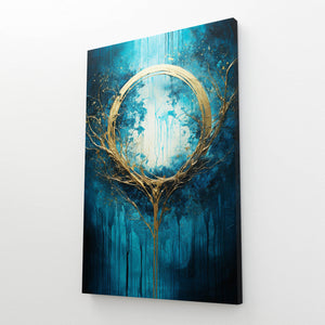 Gold and Blue Abstract Wall Art | MusaArtGallery™