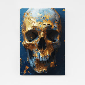 Gold and Blue Skull Art | MusaArtGallery™
