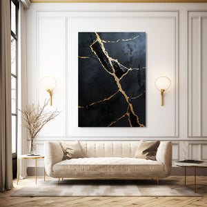 Gold Black Abstract Art