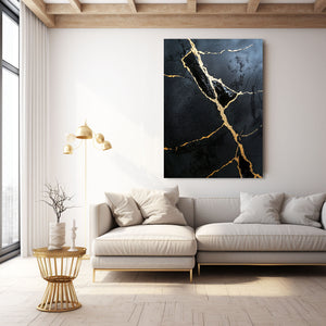 Gold Black Abstract Art