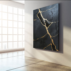 Gold Black Abstract Art