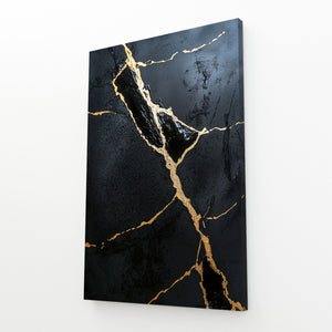 Gold Black Abstract Art