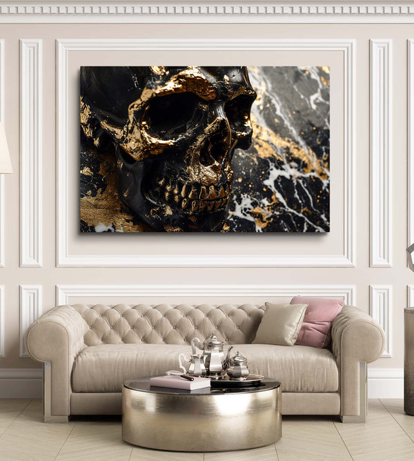 Gold Black Skull Art | MusaArtGallery™