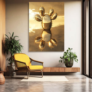 Gold Cactus Art
