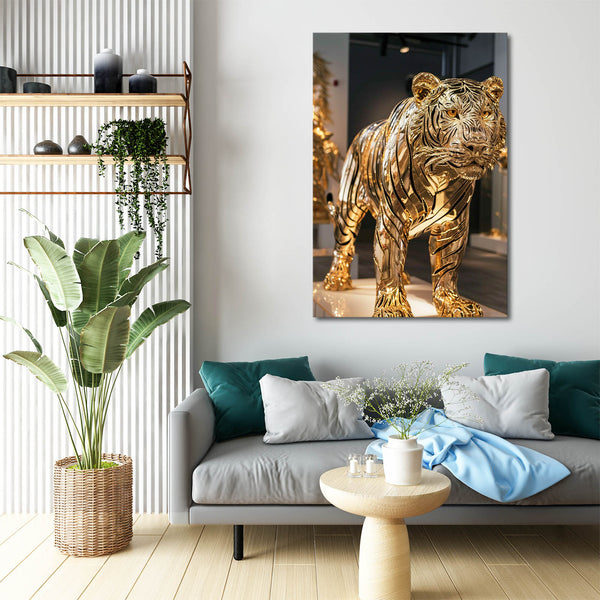 Gold Canvas Tiger Art | MusaArtGallery™