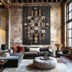 Gold Chess Board Wall Art