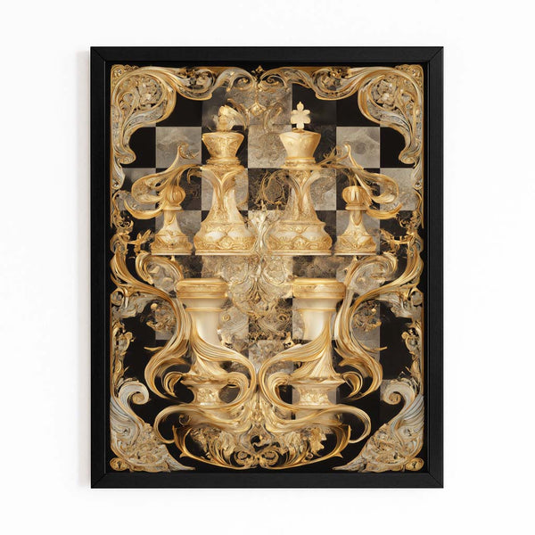 Gold Chess Board Wall Art