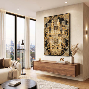 Gold Chess Board Wall Art