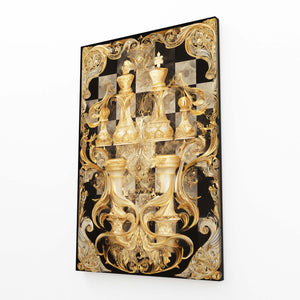 Gold Chess Board Wall Art