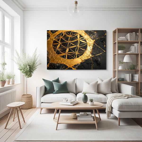 Gold Flower Of Life Art