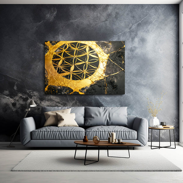 Gold Flower Of Life Art