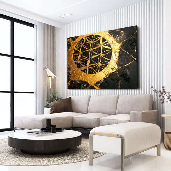 Gold Flower Of Life Art