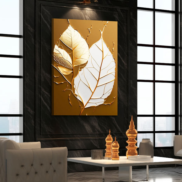 Gold Leaf Abstract Canvas Art