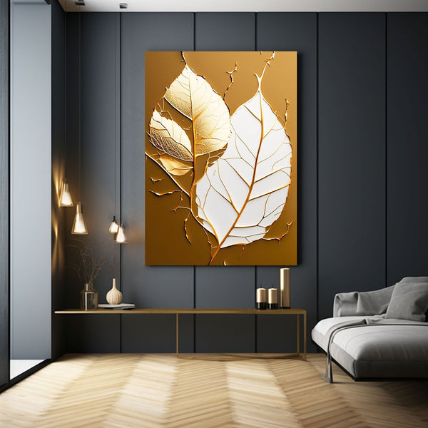 Gold Leaf Abstract Canvas Art