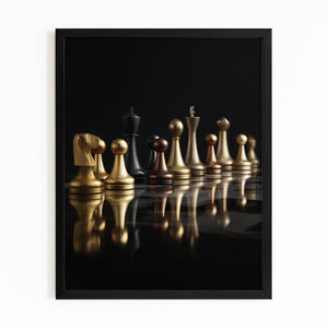 Gold Luxury Chess Pieces Art