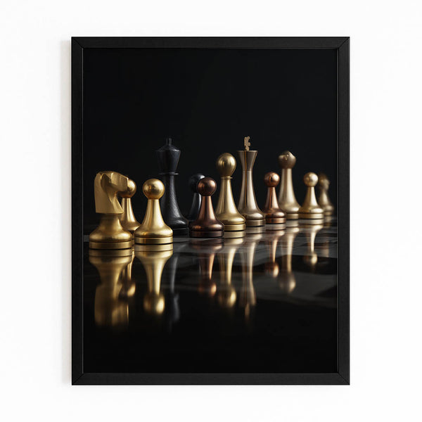 Gold Luxury Chess Pieces Art