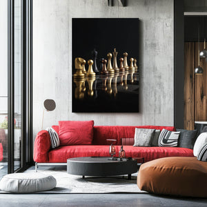Gold Luxury Chess Pieces Art