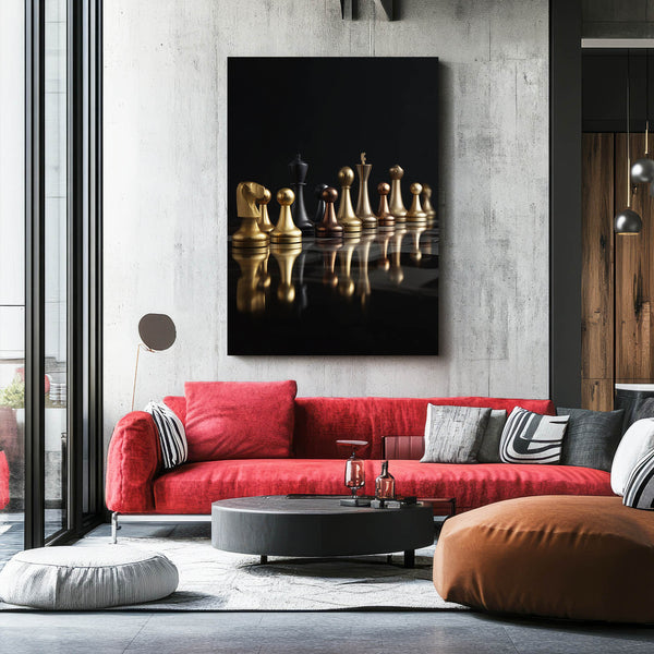 Gold Luxury Chess Pieces Art