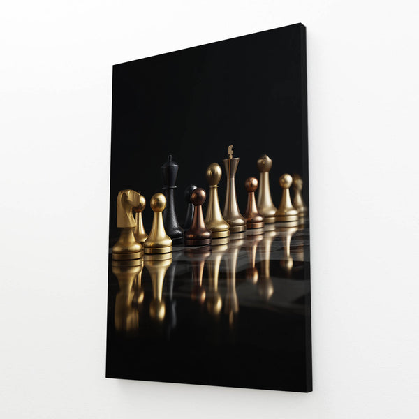 Gold Luxury Chess Pieces Art