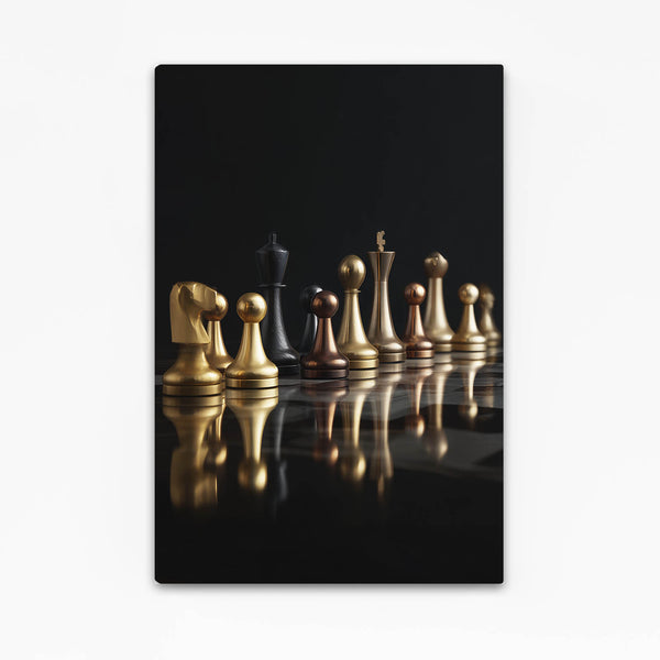 Gold Luxury Chess Pieces Art
