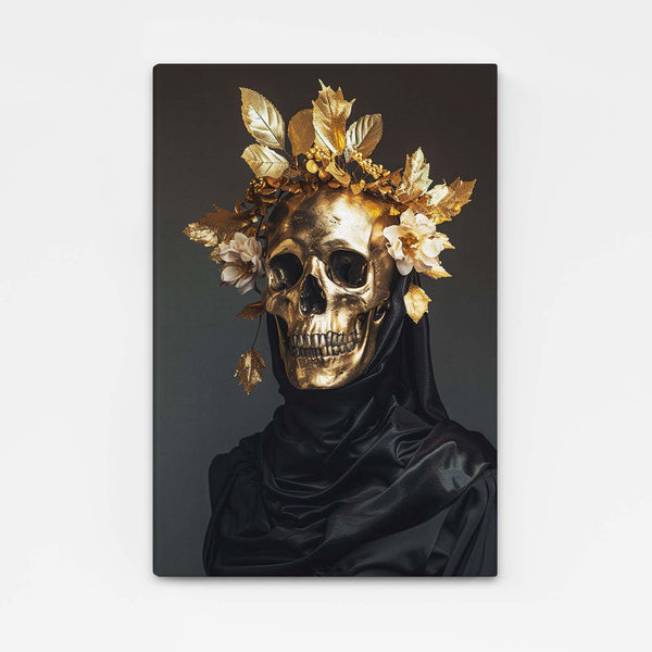 Gold Skull Canvas Art   | MusaArtGallery™