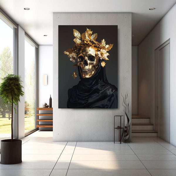 Gold Skull Canvas Art   | MusaArtGallery™