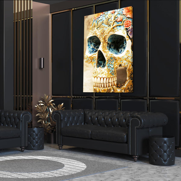 Gold Stylish Skull Art | MusaArtGallery™