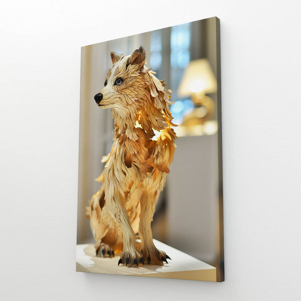 Gold Wolf Paper Art | MusaArtGallery™